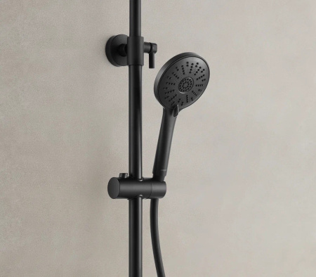 Душевая система с изливом Arrow AG3317SHMB черный